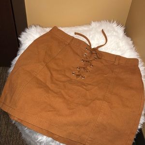 Lace-Up Mini Skirt